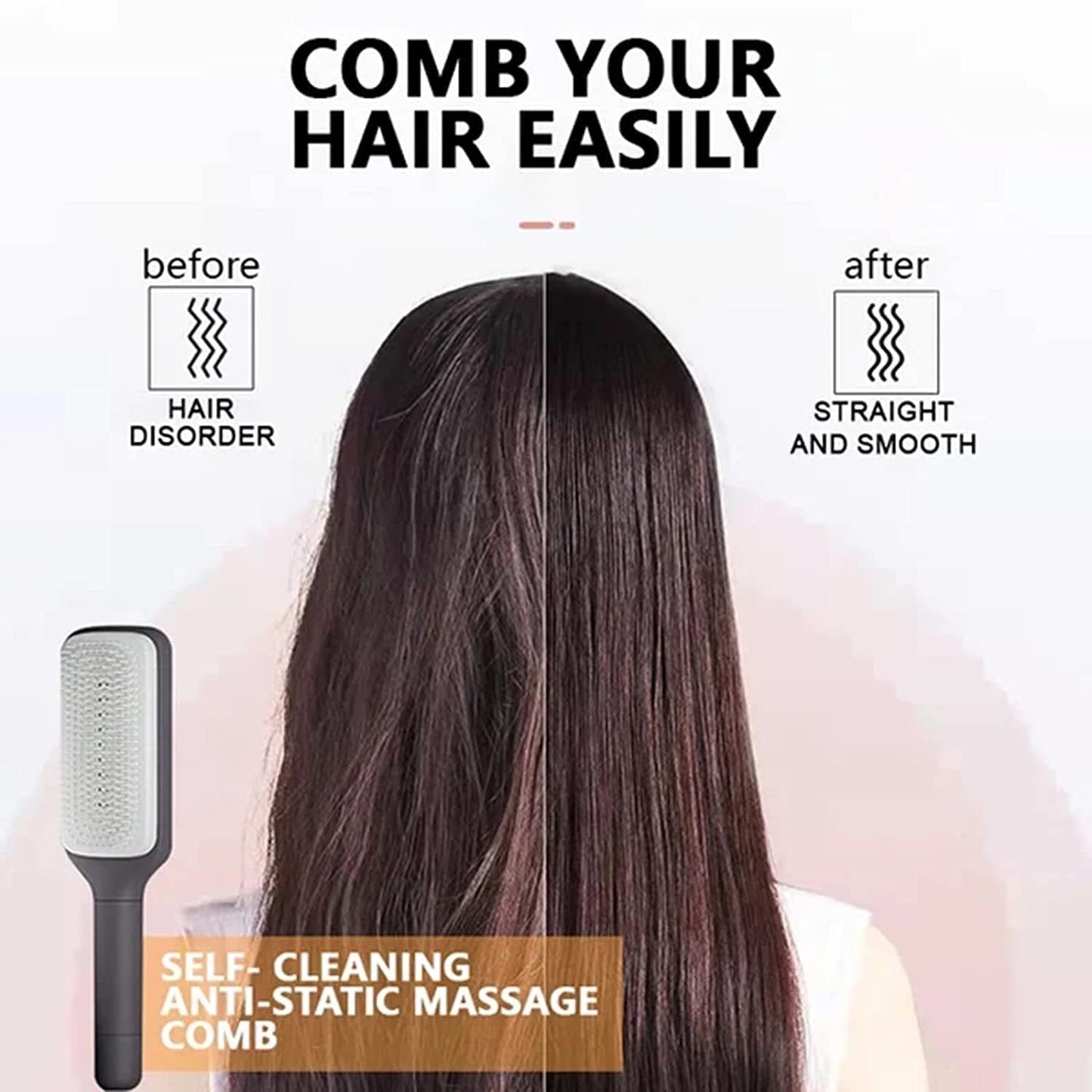 Healthy Hair, Clean Brush 4 In 1 Self Cleaning Hairbrush
