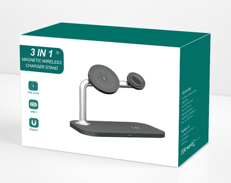 Power up anywhere, anytime. Magnetic 3-in-1 Wireless Charger