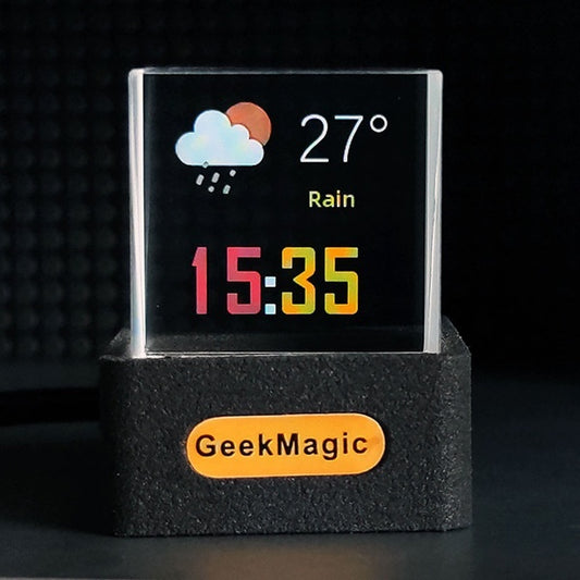 Mini Transparent WiFi Weather Clock Desktop Decoration Display